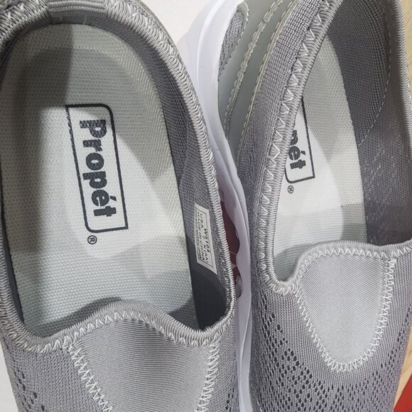 Propét Womens Travelactiv Slip-On Shoes Size 7 N (AA) Silver Lightweight & Mesh - Picture 7 of 8